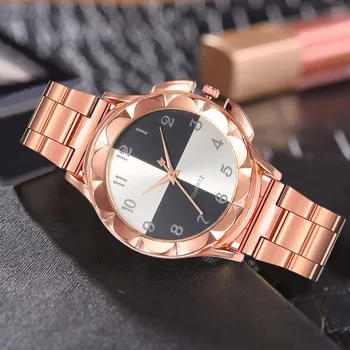 As Mulheres De Luxo Relógio Exclusivo Do Ouro De Rosa Do Aço Inoxidável Relógios De Senhoras Moda Pulseira Relógio De Quartzo Reloj Mujer Zegarek Damski