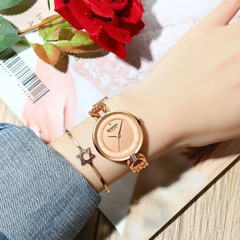 CURREN Senhoras Relógio de alto Luxo da Marca Impermeável Relógio de Pulso de Quartzo para Mulheres Moda Casual Senhora Relógios Relógio Relógio Feminino