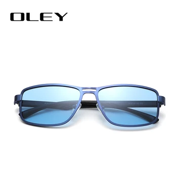 OLEY Marca 2020 Moda Óculos de sol dos Homens Polarizada Praça de Armação de Metal ao ar livre Anti-reflexo uv400 Condução de pesca óculos de Y5924