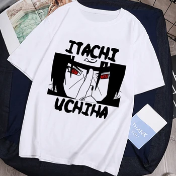 Mulheres T-shirt de Streetwear Naruto Sasuke Verão Harajuku Legal Camiseta Unisex Camiseta de Anime Japonês de desenho animado Engraçado Hip Hop Tops Tees