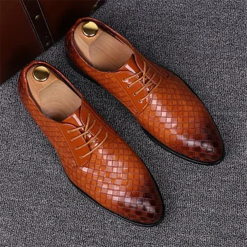 Tamanho 38~48 formal sapatos de homens oxfords factory outlet elgant sapatos de couro marca tendência homens de casamento sapatos #AF3702