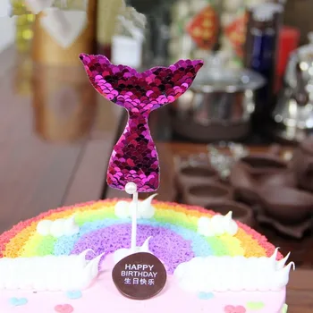 7pcs Sereia Festa Bolo de Cupcake Toppers Bolo de Casamento Decoração Suprimentos Feliz festa de Aniversário Bolo Topper Decorações de Crianças para Adultos