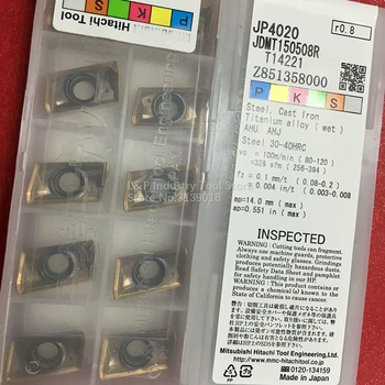 HITACHI Pastilhas de metal duro Original Japão Marca JDMT150508R JP4020 Transformando Inserir JDMT 150508 R JP4020 de Torno CNC, fresa
