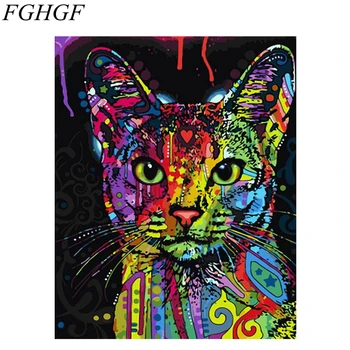FGHGF sem moldura Imagens DIY Pintura Por Números De Leopardo Animais de Pintura a Óleo Sobre Tela, Decoração Arte de Parede
