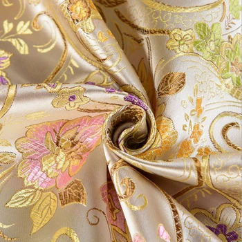 França importado de cetim de seda jacquard tapeçaria de cetim 3D jacquard brocado de tecido para o vestido de capa de almofada cortina de patchwork