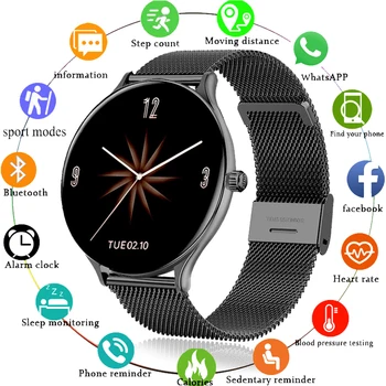 LIGE Novo Smart Watch, o Coração dos Homens a Taxa de Oxigênio no Sangue Mensagem de Lembrete Esporte Impermeável Ecrã Táctil de aço inoxidável smartwatch