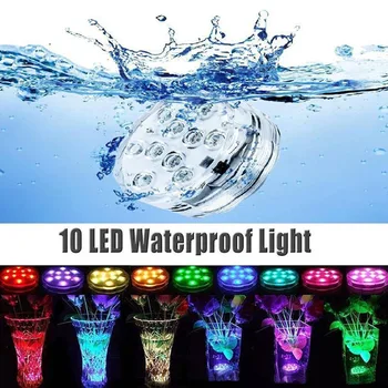 16 Colorida 10 Led Tanque de Peixes RGB Luz do Aquário Impermeável Submersível Vaso Piscina de Iluminação Subaquática Decoração Controlador Remoto
