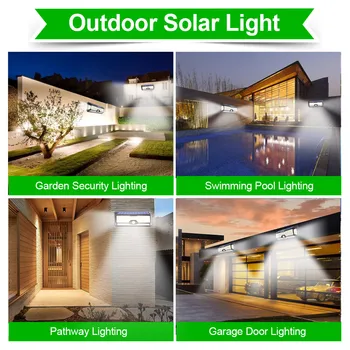 Solar Powered Caminho de Luzes de LED, Sensor de Movimento Lâmpadas Solares para o Jardim Exterior Impermeável de Iluminação Branca de Emergência de Rua de Parede de Luz
