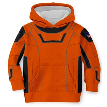 O mais novo Outono Astronauta Meninos 3d Hoodies Cartoon impressão 3D Capuz de Moletom Engraçado Casual Pulôver Criança Cosplay Jaqueta Casaco Tops