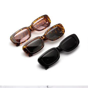 SHAUNA Ins de Moda Popular Roxo Óculos de sol das Mulheres da Moda Pequeno Retângulo Verde-Fluorescente de Óculos de Sol UV400