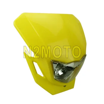 Dupla Moto Esporte Farol Poço Bicicleta da Sujeira da Cabeça de Luz Amarela para Suzuki RMX 450 450Z 250 DR200 RM85 Enduro da Lâmpada