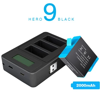 GoPro 9 Bateria e Ir pro Herói 9 USB Inteligente Display Digital Carregador Rápido Para GoPro Hero 9 Esporte Bateria da Câmera Accessorie