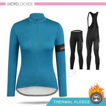 RCC Mulheres Ciclismo Roupas de Inverno, camisa de Manga Longa Térmica de Lã Personalizado Bicicleta de Estrada Uniforme Mallot Ciclismo Mujer 2020
