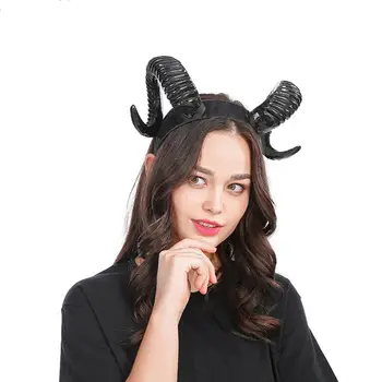 Elk Horn Ovelhas Bruxa má Ondulada Diabo Carneiro Bode Chifre Headband Festa de Halloween reino UNIDO