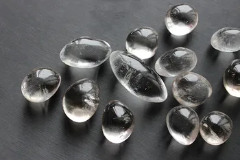 Natural, claro cristal de quartzo Caiu de Pedra Polida, pedra de quartzo transparente