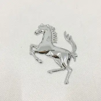 Para a Ferrari Metal Cromado Prata Dourada Executando o Cavalo de Trás do Tronco Fender Emblema Emblema Adesivo Z2AAD058
