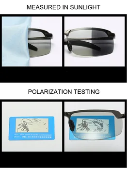 DUOYUANSE Clássico de Condução Fotossensíveis Homens Óculos de sol Polarizados do Camaleão Descoloração de óculos de Sol para homens Anti-reflexo Óculos
