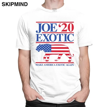 Engraçado Joe Exóticas do Rei do Tigre Camiseta para os Homens de Manga Curta de Lazer 2020 Eleição Para Presidente Tee Tops de Algodão T-Shirts de Mercadorias