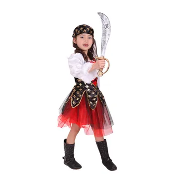 O capitão pirata cosplay traje meninas meninos carnaval de Natal trajes de Halloween para crianças, crianças Partido do vestido de fantasia da criança animal