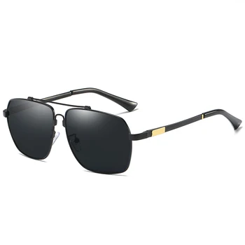 Os Óculos de sol polarizados Homens de Condução de Óculos de Sol de Metal de Revestimento de Óculos de sol UV400 Tons gafas de sol hombre