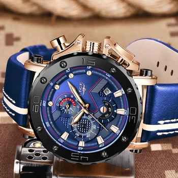 2020 Casuais Relógios LIGE as melhores marcas de Moda Azul Homens relógio de Pulso de Luxo Cronógrafo de Negócios Luminosa Data de Quartzo Relógios Masculino