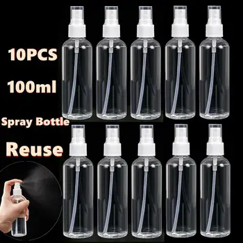 5/10pcs 100ml portátil transparente frasco de spray sub-garrafa desinfecção de garrafa de água de beleza, pequeno regador frasco de loção