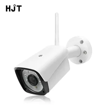 HJT IP Câmera de 1.0 MP/2.0 MP H. 264 wi-FI Metal Branco IP66 Exterior Impermeável do IR da Visão Nocturna Slot para Cartão SD de Vigilância de Vídeo