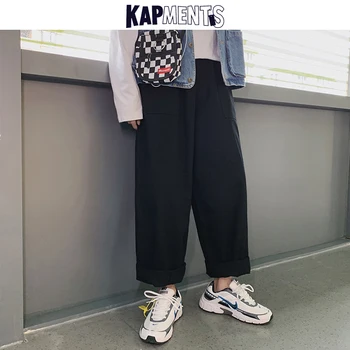 KAPMENTS Mens Japonês Streetwear Preto Calças Cargo 2020 Corredores de Homens Harajuku Hip Hop Calça Homens coreano Moda Calças de Harém