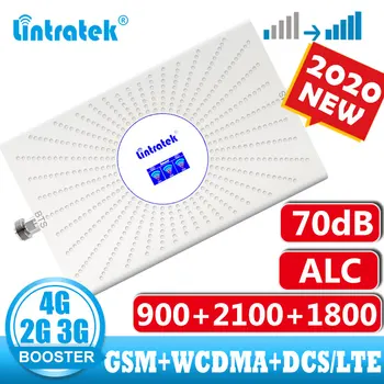 Lintratek Celular amplificador Repetidor gsm 2g 3g 4g 900 2100 1800 DC LTE 4G amplificador de sinal booster Repetidor do telefone Móvel 70dB