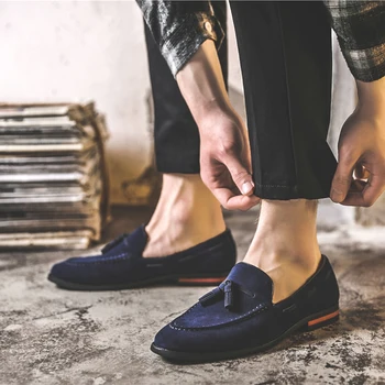 Yomior Vintage Italiano Homens Sapatos De Couro Genuíno Vestido Formal Sapatos Pendão De Negócios Informais De Trabalho De Condução Sapatos Flats De Casamento