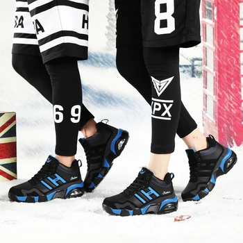 Unisex Inverno Super Quente Luxuoso da Pele Sapatos de Homens de alta top Tênis Cesta Homme Sapatos de Homens Flats Masculino Formadores de Calçado de Botas de Tornozelo