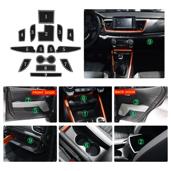 RUIYA Porta Groove Tapete Para Stonic 2018 2019 2020 Carro antiderrapante à Prova de Poeira Portão de Fenda de Almofadas Auto Acessórios de Decoração de Interiores