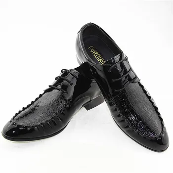 Movechain Nova Moda dos Homens Bussiness Vestido de Mens Sapatos Oxfords de Couro Sapatos de Homem Respirável Lace-up Festa de Casamento Sapatos