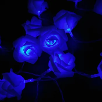 YIYANG 2M 20 Rosas Flor Garland LED de Férias Seqüência de Luzes dos Namorados, Aniversário, Festa de Casamento Decoração Econômica Luzes da Bateria