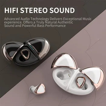 TWS Fone de ouvido Bluetooth 5.0 Verdadeiro Fone de ouvido sem Fio Com Microfone de mãos-livres Para o iphone xiaomi Fone de ouvido Fone de ouvido Estéreo