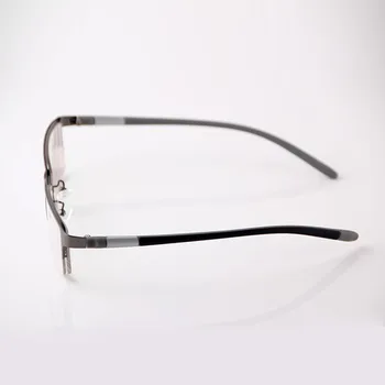 HEJIE Homens Metal Fotossensíveis Óculos de grau Meio Aro Anti-risco Revestimento de Lente de Dioptria+0.25+0.75+1.0+1.25+1.5+1.75 a +4,0 Y442