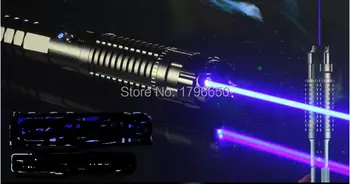 Militar mais Poderosa Ponteiro Laser Azul 500W 500000m 450nm Lanterna de Luz Queima de fósforo/madeira seca/preto/Queimadura de cigarros