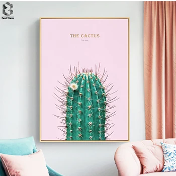Fresco Cactuss Arte de Parede e Impressão de Cartaz Nórdicos Tela de Arte, Pinturas de Parede, Imagens para Decoração de Quarto de Menina