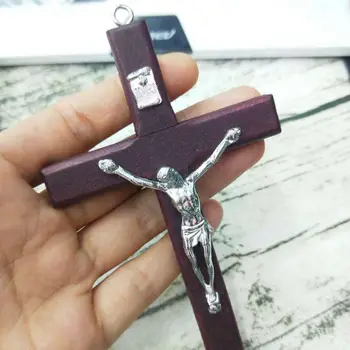 5x de Madeira Cristo Jesus Cruz, Sofrendo Estátua Religiosa da Oração Crucifixo Pingente 449C
