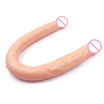 YUELV 21.56 Polegadas Super Longo pênis de cabeça Duplo Para as Mulheres Dual Lados Dildos Brinquedos Sexuais Lésbicas Artificial do Pênis Erótico Sexo Produto