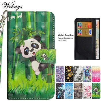 Wekays Para Iphone X caixa Bonito dos desenhos animados do Panda Couro Flip Funda Caso De Coque Apple Iphone 5 de 5 anos SE 6 6 7 8 Plus Capa