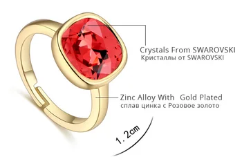 ANNGILL Feminino Anel Oval de Moda da Cor do Ouro Cristais Swarovski Jóias Anéis de Casamento Para as Mulheres Aniversário de Pedra Presentes