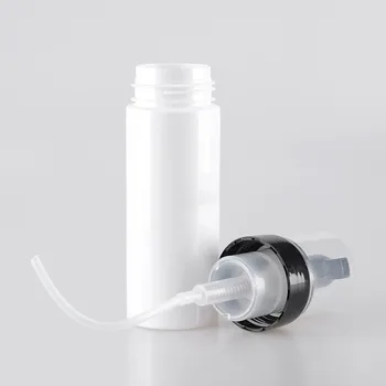 6ps/lote vazio 200 ml de Plástico branco Dispensador de Sabão líquido Facial Cleanser melhor preço garrafa de Espuma com preto foamer