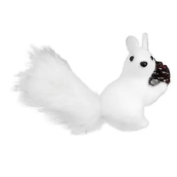 1Pc de Natal Esquilo Figuras de Acolchoamento de Espuma de Artesanato para Decoração de Casa Branca (em Pé de Esquilo)