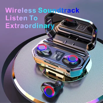 M12 TWS Bluetooth 5.0 sem Fio hi-fi Estéreo de Fones de ouvido com Digital LED de Carga da Caixa