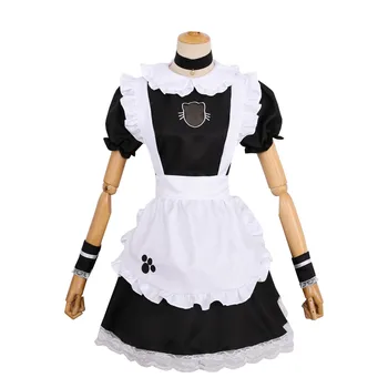 S-4XL Sexy de Empregada francesa Traje Doce Gothic Lolita Vestido de Anime Cosplay Sissy Empregada de Uniforme Plus Size Trajes de Halloween Para Womé