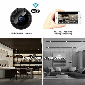 Mini Aplicativo de Câmera Full HD 1080P Cam 150 graus Ângulo de Visualização sem Fio do IP do WiFi da Rede de Segurança do Monitor de Noite Versão Cam