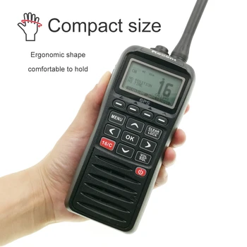 Rádio marinho RS-38M Com GPS VHF IP67 Impermeável Float Walkie Talkie Tri-assistir 156,025-157,425 MHz Transceptor de rádio de duas vias