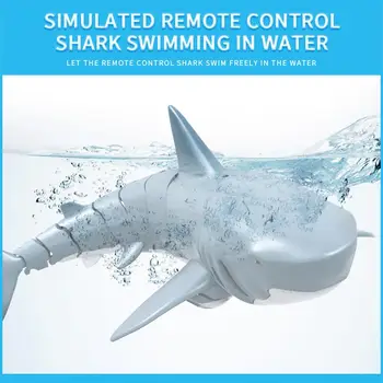 2.4 G RC Simulação de Tubarão Brinquedos de Controle Remoto Tubarão Barco Impermeável Recarregável USB Piscina casa de Banho Brinquedo Tubarão submarino