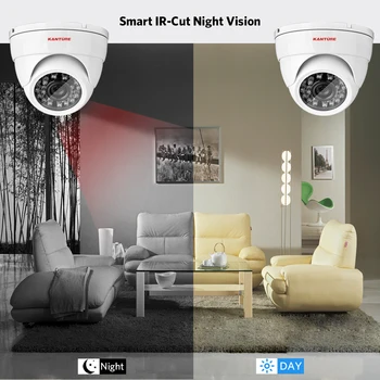 KANTURE de Metal IP-66 à prova de Intempéries ao ar livre indoor dome de câmera de CCTV Câmera de Segurança CMOS 1000TVL de visão noturna para CFTV DVR
